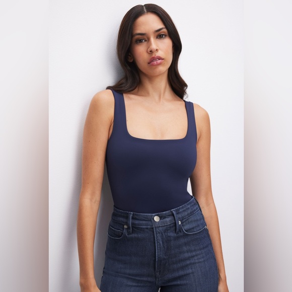 Good American-NWT Scuba Modern Tank Bodysuit | Ink Blue Size 1 (Small) - Picture 2 of 4